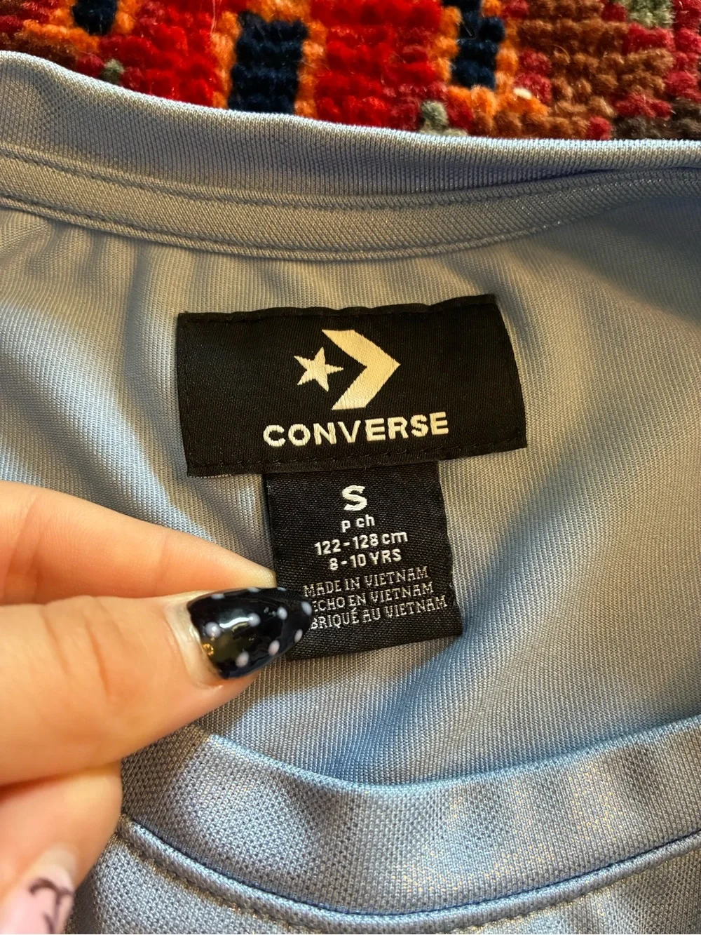 Converse Girls Shimmery Blue Short Sleeve Tee